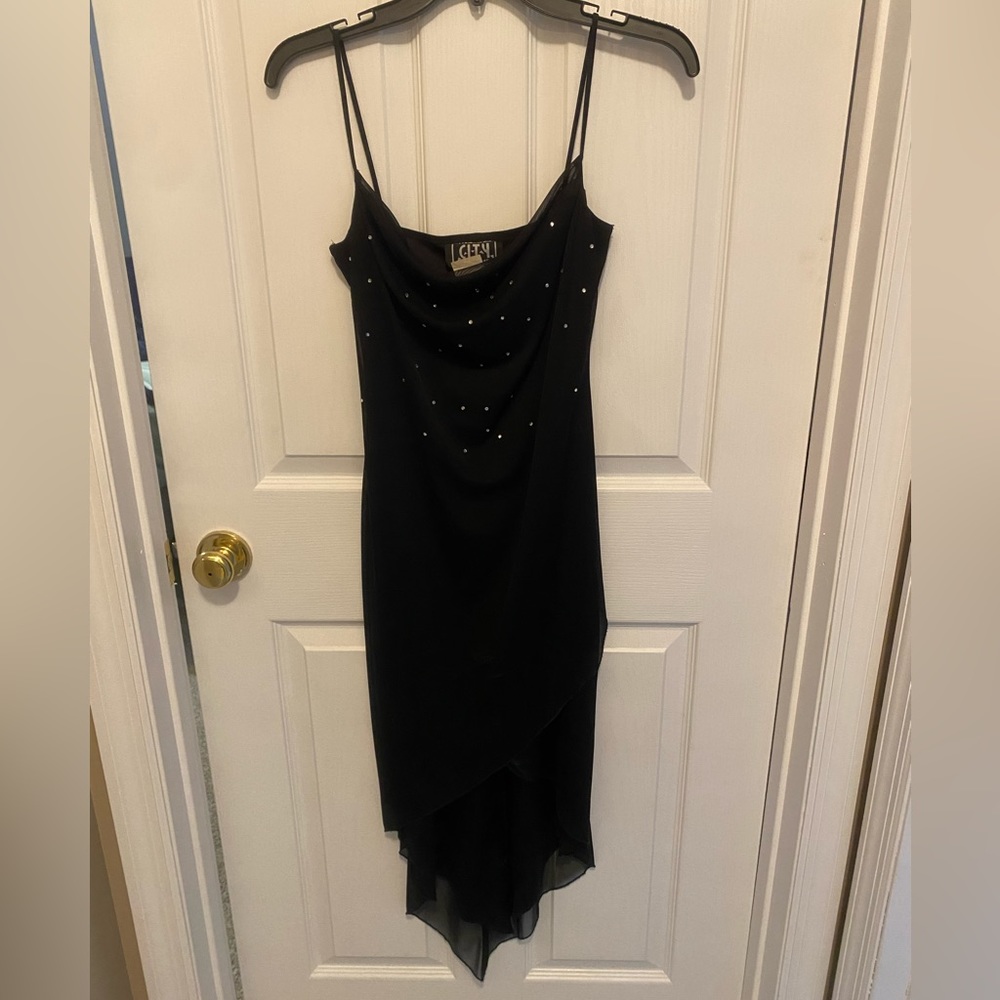 Black midi dress